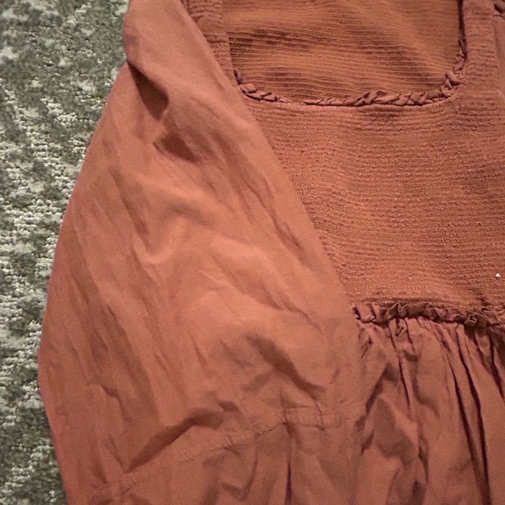 Anthropologie Erin Fetherston Babydoll Summer Dress Terracotta Scandi Girl Boho - Picture 8 of 9